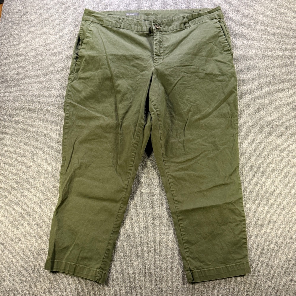 KUT from the Kloth Olive Green Crop Trouser Pants Womens 18W Casual Straight Leg